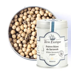 TERRE EXOTIQUE Poivre Blanc de Sarawak 80 g* Poivre