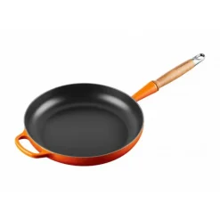 LE CREUSET Poêle en Fonte 28 cm Volcanique avec Manche en Bois Signature* Poêles