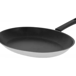 CRISTEL Poêle Ovale Mutine Ø 35 cm Manche Fixe Anti-Adhésive Inox* Poêles