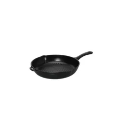 CHASSEUR Poêle-gril en Fonte rond 25 cm Noir Mat* Grills|Poêles