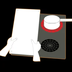 PEBBLY Protection Plaque de Cuisson en Verre 50 x 28 cm Noir* Planches À Découper