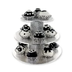 GATODECO Présentoir Argenté Cupcakes 3 Etages Ronds Gatodéco* Présentoirs Pour Gâteaux
