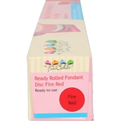 FUNCAKES Pâte à Sucre Prête à Dérouler Rouge Feu 430 g* Pâte À Sucre
