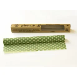 PEBBLY Rouleau Emballage Alimentaire Cire Abeille Pois Vert 30 x 100 cm* Conservation