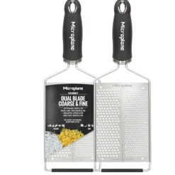 MICROPLANE Râpe Double Lame Fine et Gros Grains Gourmet* Zesteur|Râpes À Fromage