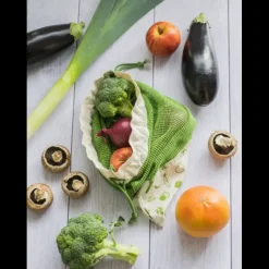 PEBBLY Sac à Légumes Coton Bio Vert 30 x 40 cm* Sac En Tissu