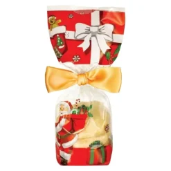 CUISINEADDICT Sachet Confiserie Père Noël 14x30,5cm (x100) - Fond Cartonné* Emballage Alimentaire