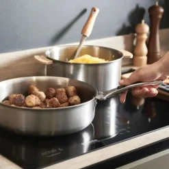 DE BUYER Sauteuse Droite Inox Amovible Ø 24 cm Alchimy Loqy* Sauteuses