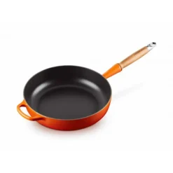 LE CREUSET Sauteuse en Fonte 28 cm Volcanique avec Manche en Bois Signature* Sauteuses