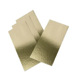 CUISINEADDICT Semelle à Bûche 25x10cm Or Bord Droit (x50)* Présentoirs Pour Gâteaux