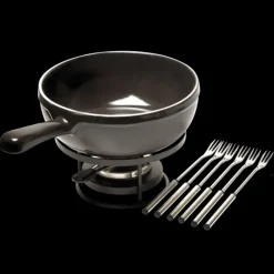 EMILE HENRY Service à Fondue en Céramique Ø 24 cm Fusain* Appareil À Raclette, Appareil À Fondue