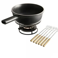 EMILE HENRY Service à Fondue en Céramique Ø 22 cm Ardoise* Appareil À Raclette, Appareil À Fondue