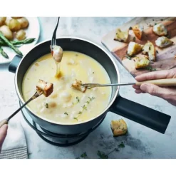 EMILE HENRY Service à Fondue en Céramique Ø 22 cm Ardoise* Appareil À Raclette, Appareil À Fondue