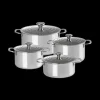 LE CREUSET Set 4 Pièces Casseroles et Faitout Inox Signature* Batterie De Cuisine|Faitout