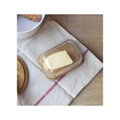 PEBBLY Set Beurrier en Verre et Bambou* Servir, Présenter