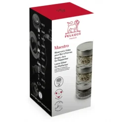PEUGEOT Set de 3 Pots Vides pour Moulin à Poivre Maestro* Moulin