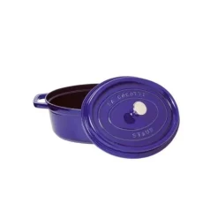 STAUB Cocotte Fonte Ovale 29 cm Bleu Intense Majolique 4,2 L* Cocotte En Fonte