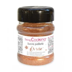 SCRAPCOOKING Sucre Pailleté Or Rose 160 g* Sucre|Décoration Comestible