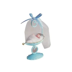 NORDIA Sujet bapteme Garçon Berceau Bleu 10 cm* Décoration Gâteau