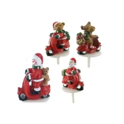 CUISINEADDICT Sujets de Noël en Scooter Sujet Résine x50* Décoration Gâteau