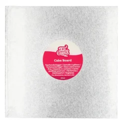 FUNCAKES Support Gâteau Carré Ø25 cm Argenté* Présentoirs Pour Gâteaux