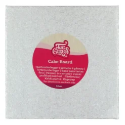 FUNCAKES Support Gâteau Carré 20 x 0,4 cm Argenté* Présentoirs Pour Gâteaux
