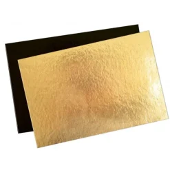 SCRAPCOOKING Support Gâteau Or et Noir Rectangle 30x20cm x5* Présentoirs Pour Gâteaux