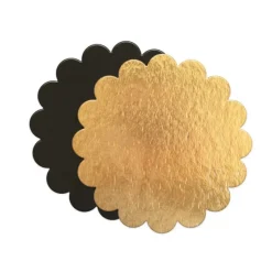 SCRAPCOOKING Support Gâteau Or et Noir Rond Cannelé Ø24cm x5* Présentoirs Pour Gâteaux