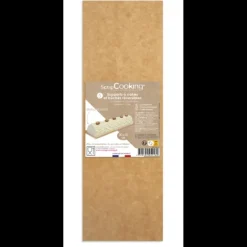 SCRAPCOOKING Supports à Gâteaux Kraft et Blanc Rectangle 10 x 30 cm (x5)* Présentoirs Pour Gâteaux