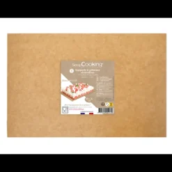 SCRAPCOOKING Supports à Gâteaux Kraft et Blanc 20 x 30 cm (x5)* Présentoirs Pour Gâteaux
