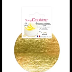 SCRAPCOOKING Supports Gâteau Or et Noir Rond 8 cm (x10)* Présentoirs Pour Gâteaux