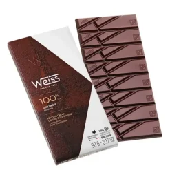 WEISS Tablette de Chocolat Noir 100% Cacao 90 g* Chocolats À Offrir|Confiserie