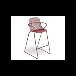 GROSFILLEX Tabouret en Acier avec Assise Résine Rouge Bossa Nova Ramatuelle 73’* Mobilier Terrasse Restaurant