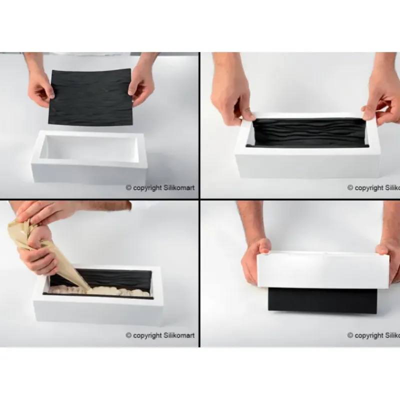 SILIKOMART Tapis Décor Bûche Grains de Café Silicone Professional* Moule Silicone