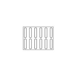 PAVONI Tapis Silicone Micro-perforé Éclair 12,5 x 2,5 cm x H 0,5 cm (x12)* Tapis Silicone Pâtisserie