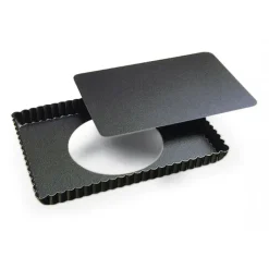 GOBEL Tarte rectangulaire fond mobile bord cannelé* Moule Anti-adhésif|Moules À Gâteaux