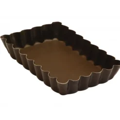 GOBEL Tartelette rectangulaire cannelée fond fixe* Moule Anti-adhésif|Moules À Gâteaux
