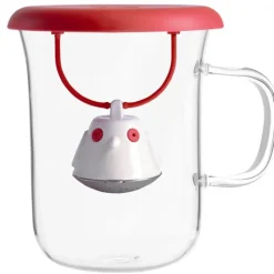 CUISINEADDICT Tasse à Thé avec Infuseur et Couvercle Rouge 400 ml QDO* Vaisselle