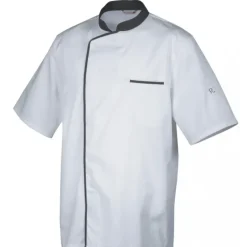 ROBUR Veste de Cuisine Mixte Blanche/Parement Gris ENERGY T.4* Veste De Cuisine