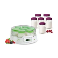 CUISINEADDICT Yaourtière 7 Pots en Verre + 6 Pots Supplémentaires Little Balance* Yaourtière